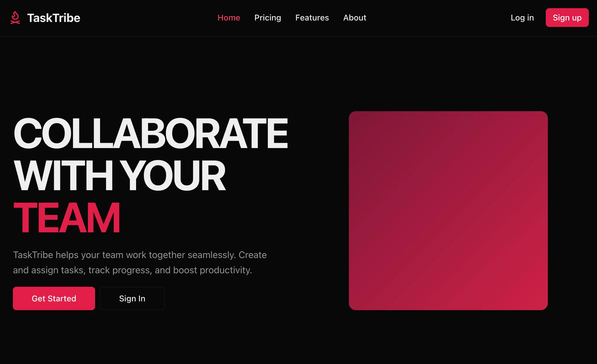 A screenshot from the TaskTribe website